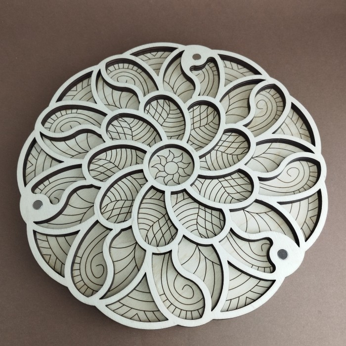 Houten kralen Organizer Decor rond 37 vakjes