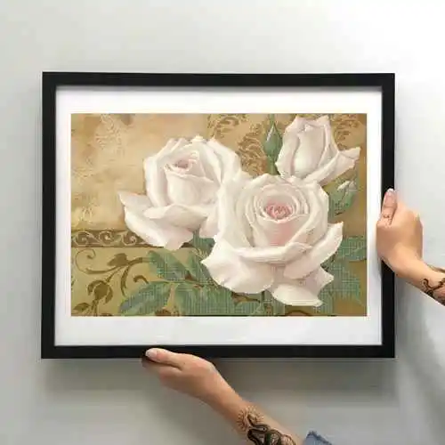 Borduurset Witte Rozen - Afbeelding 2