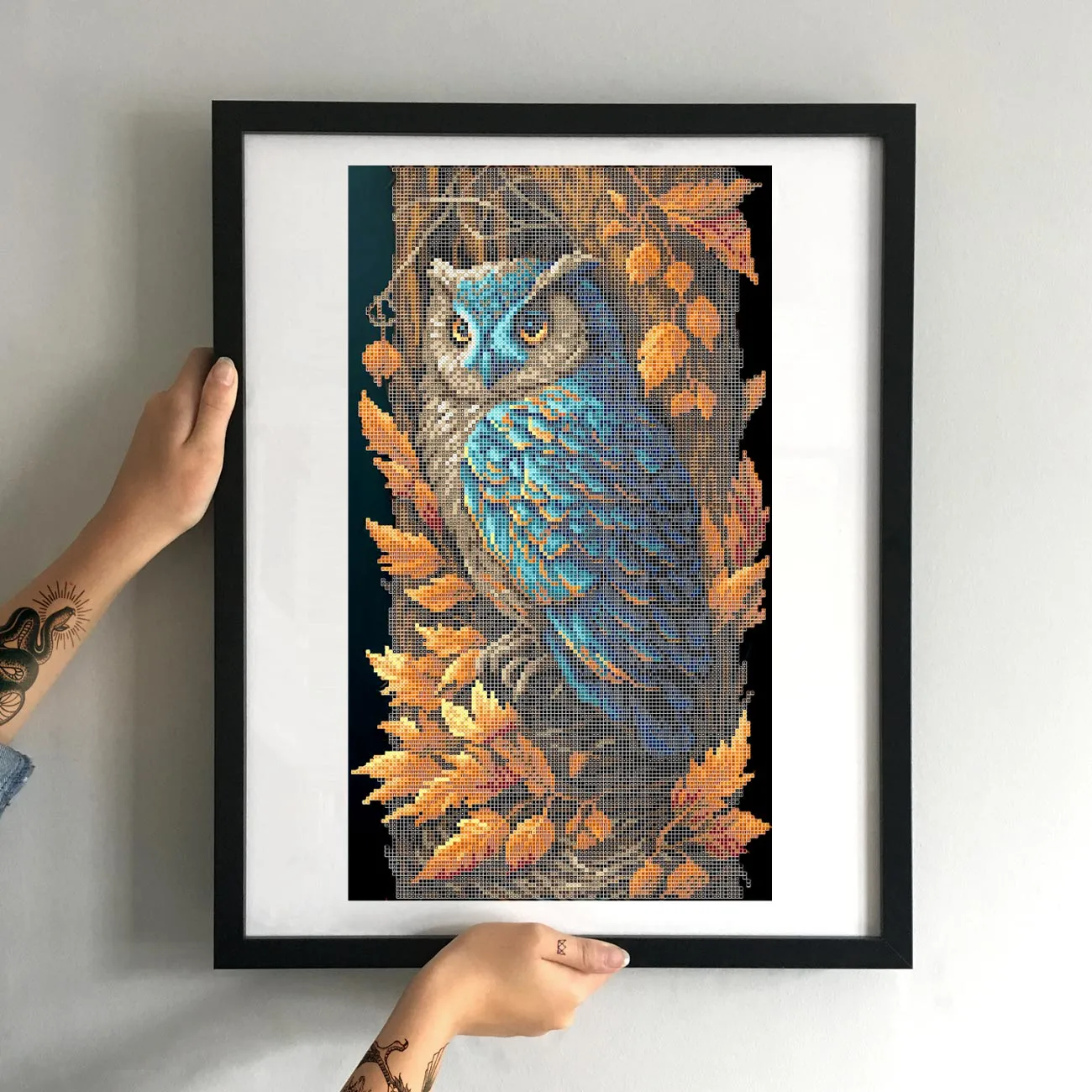 Borduurset Uil in het herfstbos - Afbeelding 3