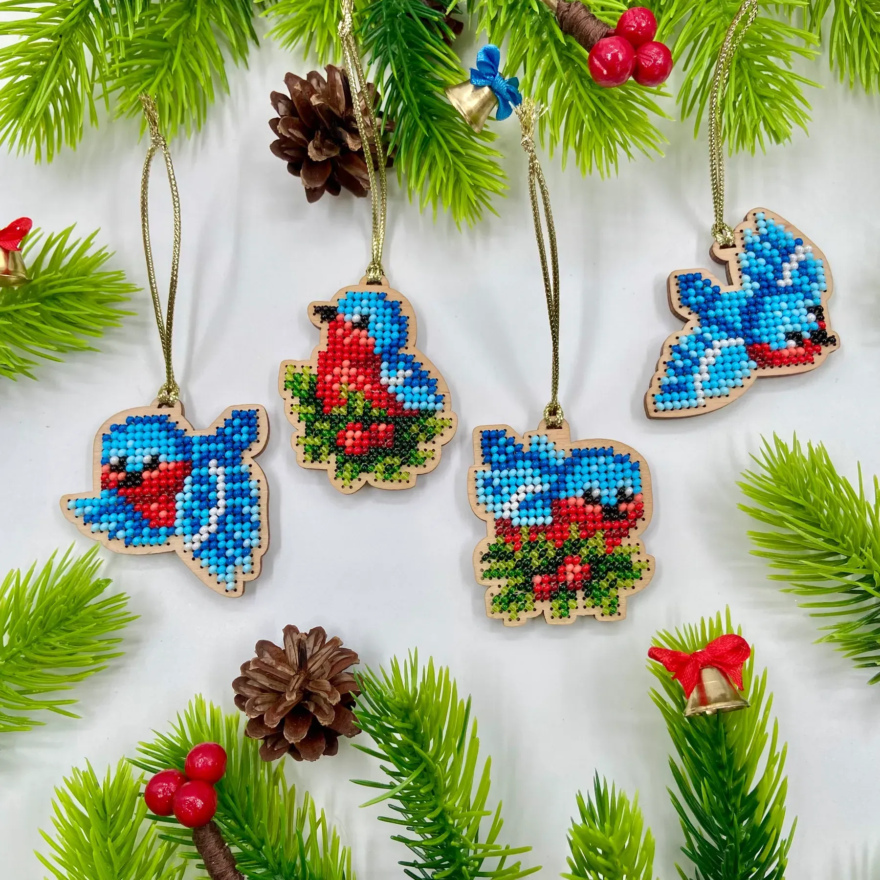 Houten hangers Kerst vogels - Afbeelding 4