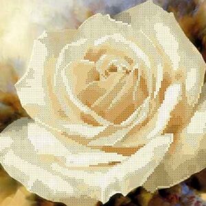 Borduurpakket "Crème Roos"