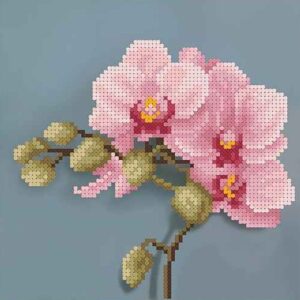 Borduurpakket "Roze orchidee"