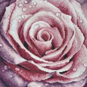 Borduurset Roze Roos