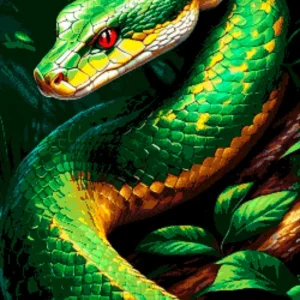 Kralen borduurpakket "Groene Python”