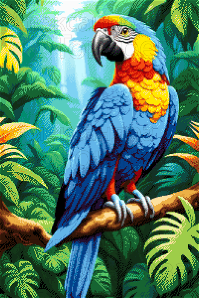 Borduurpakket “Tropische Papegaai"