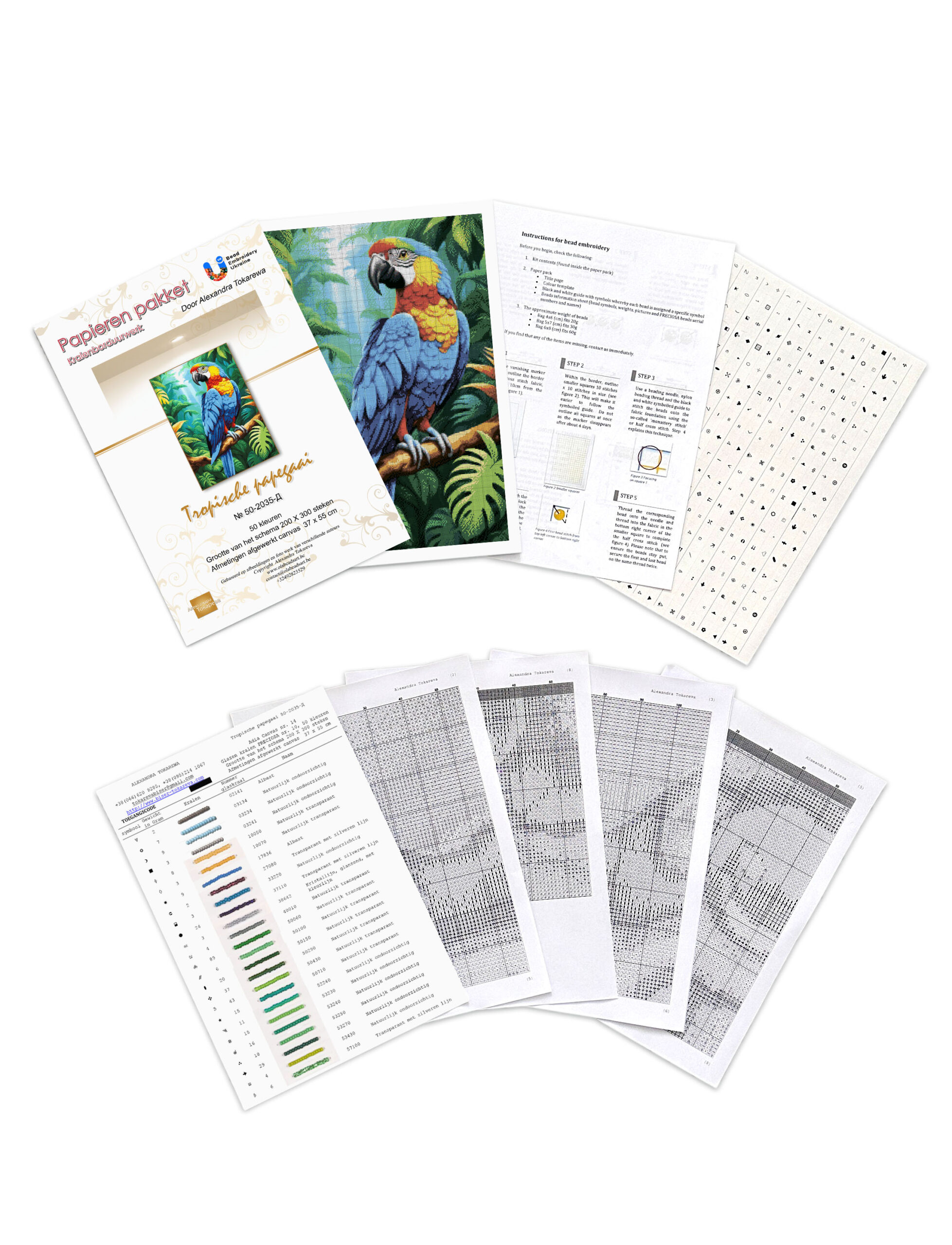 Borduurpakket “Tropische Papegaai" - Afbeelding 4