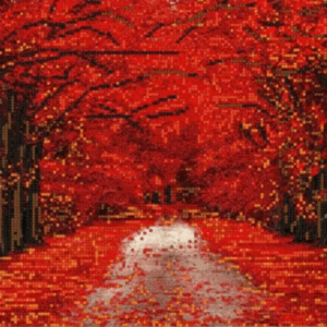 Kralen borduurset "Karmozijnrood bos"